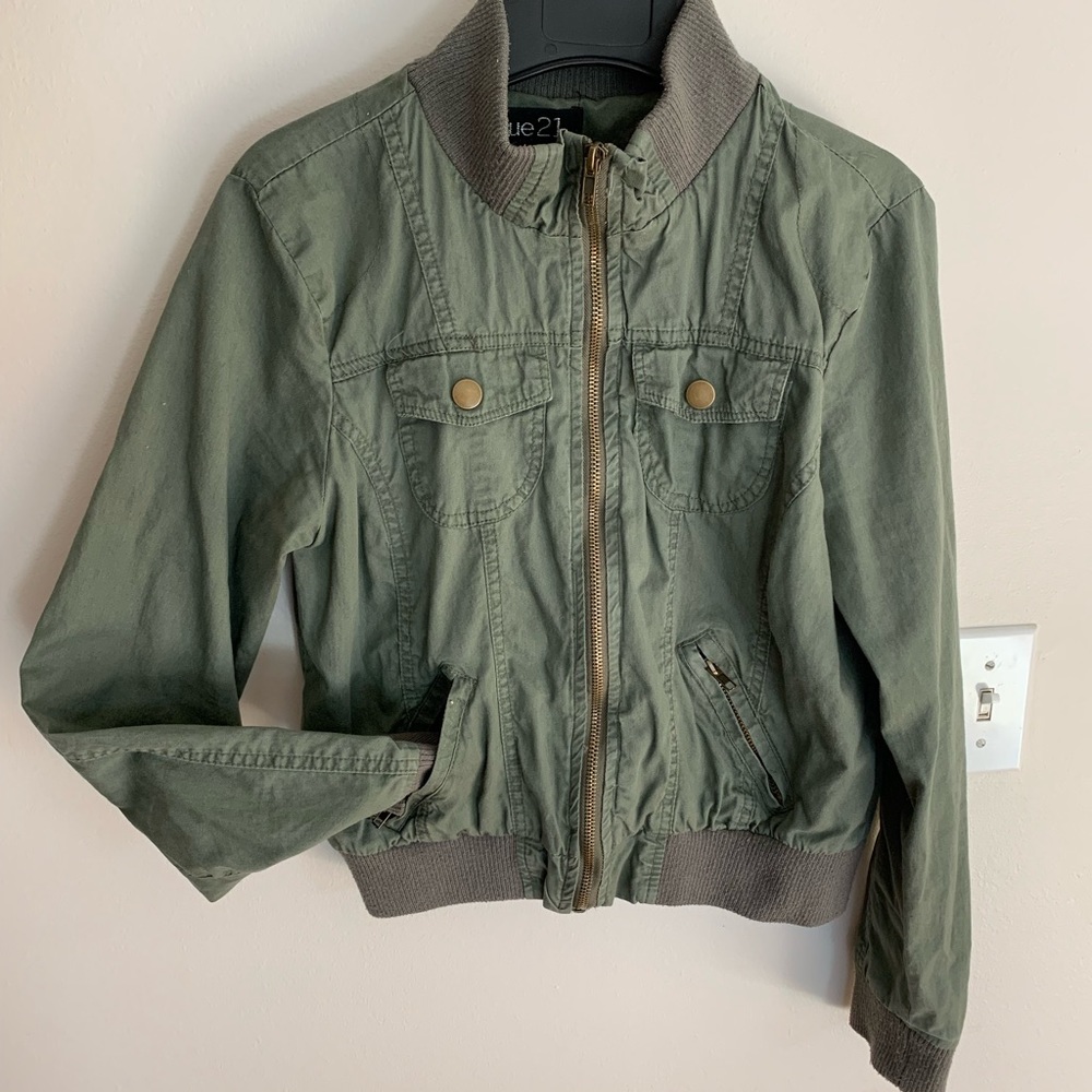 Olive Green Bomber Jacket
